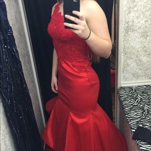 Red Mermaid Prom Dress